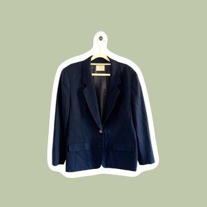 Vintage Navy Blue Wool Women's Blazer Pendleton